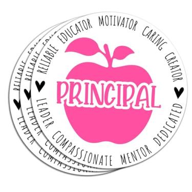 Imagem de (3 peças) Adesivo principal engraçado com citação de professor adesivos de vinil à prova d'água para livros, laptops, telefone, garrafas de água, copo copo Kindle 7,6 cm