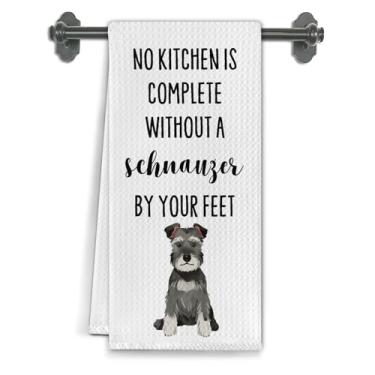 Imagem de Elefeltclave Schnauzer Gifts Toalhas de cozinha, presente Schnauzer para mulheres e homens, toalhas de chá decorativas, amantes de cães, mãe, pai, dono, presentes, toalhas de mão para decoração de