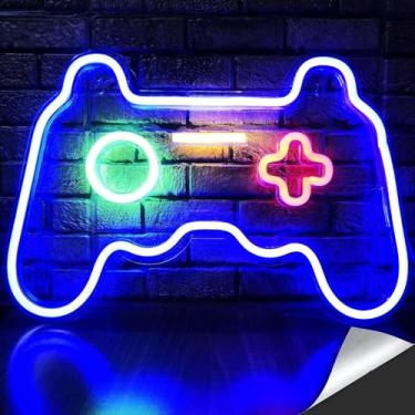 Imagem de Asixxsix Sinal de Néon de Jogador, Controlador de Jogo Regulável Alimentado por USB, Decoração de Parede de Sinal de LED, Sinal de Luz de Néon para Jogos, Luzes de Jogos, Sinal de Néon
