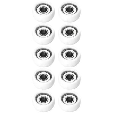 Imagem de 10 peças de rodas de rolamentos revestidos de nylon, substituição de chuveiro de rolos de porta, carga de plástico Pa Pom de alta capacidade, rolamentos selados de metal, fácil instalação