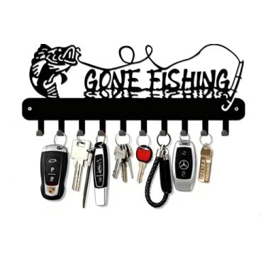 Imagem de Porta-chaves elegante montado na parede com 10 ganchos - organize chaves, cachecóis e trelas sem esforço - perfeito para decoração de parede de entrada, cozinha ou sala de estar - Mantenha seus itens