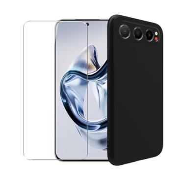 Imagem de WDMYLFTW Capa para ZTE Nubia Air + película protetora de tela de vidro temperado - capa protetora de TPU (preta)