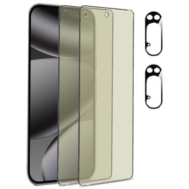 Imagem de Pacote com 2 protetores de tela de vidro temperado antiluz azul compatível com Google Pixel 10 Pro. Película de proteção ocular, pacote com 2 protetores de lente de câmera para Pixel 10 Pro