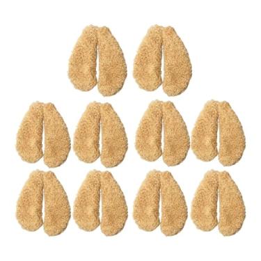 Imagem de Baoblaze 10 pares de orelhas de de pelúcia, orelhas peludas de animais, decoração de maquiagem, fantasia, acessório para cabelo, dupla face para grampos, Cáqui