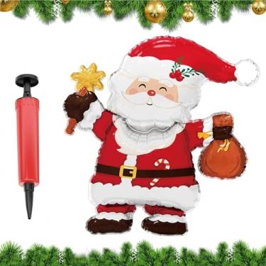 Imagem de Shakven Balões de Natal,Decorações de Balões de Natal | Decorações de Natal com balão de férias,Balão de folha cheio de ar inflável com bomba manual, balões externos internos para suprimentos de festa