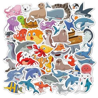 Imagem de 50Pcs Water Bottle Stickers Waterproof Vinyl Animal Stickers Skateboard,Laptop Stickers for DIY School Students Gifts Classroom Prizes