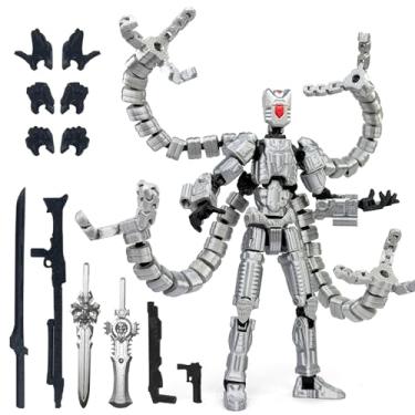 Imagem de Aesinos T13 Assembly Completed Action Figure 3D Printed Multi-Jointed Movable T13 Nova 13 Robot d13 Accessories Best Birthday Festival Gift Desktop Decorations for Game Lovers (Silvery, 5.5inch)