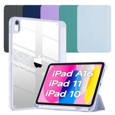 Imagem de Capa para iPad (A16) 11ª Geração 11" 2025 / iPad 10ª Geração 10,9" 2022 – Case Transparente em Acrílico, Suporte Apple Pencil, Auto Wake/Sleep, Capa Magnética (Azul-claro, Apenas Capa)