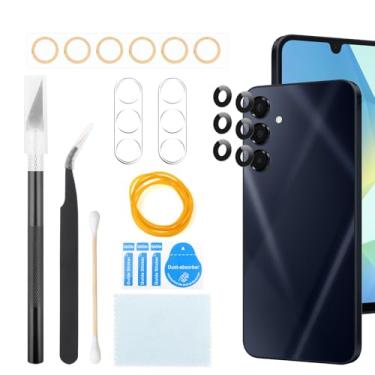 Imagem de Pacote com 2 lentes de câmera traseira para Samsung Galaxy A16 5G substituição de vidro para câmera Samsung A16 SM-A166M/DS ferramentas de reparo de lente de vidro da câmera traseira (com filme de