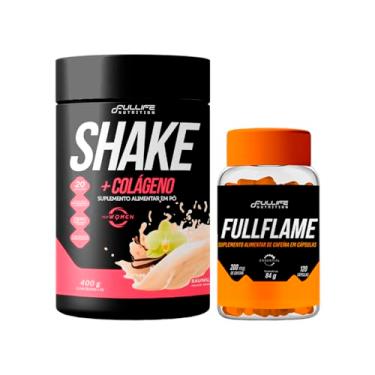 Imagem de Kit Shake Substituto de Refeição Com Colágeno 400g + Cafeina 200mg 120 Capsulas (Baunilha)