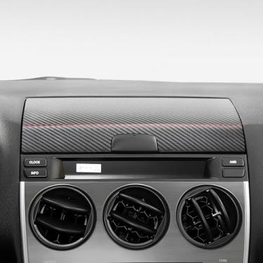 Imagem de BETTERHUMZ Caixa de armazenamento de painel de carro decoração guarnição compatível com Mazda 6 2003-2015 para Alcantara couro carbono console central adesivo protetor acessórios de moldagem interior
