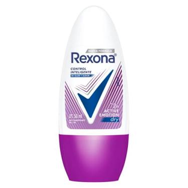Imagem de Rexona Desodorante Antitranspirante Feminino Roll On Active Emotion 50 ML, Embalagem Pode Variar