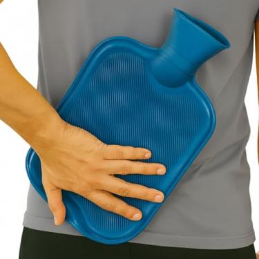 Imagem de Bolsa Térmica de Água Quente para Compressa – Alívio de Dores, Cólicas e Lesões; Borracha Premium, Anti-Vazamento e 2 Litros (Azul)