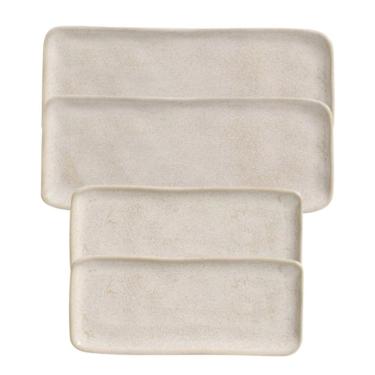 Imagem de Conjunto Com 04 Travessas Retangular Orgânico Latte Porto Brasil