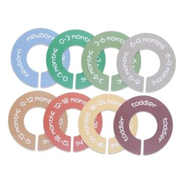 Imagem de Generic 8 divisórias para armário de bebê, organizador de quarto infantil, organizador de roupas por tamanho, cabides com divisórias, Cores de Macaron