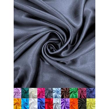 Imagem de EOVEA - Tecido de cetim brilhante da The Yard – Material de poliéster liso para costura, estofamento, forro, decoração, fantasias e artesanato DIY – 152 cm de largura, tecido leve e drapeado macio