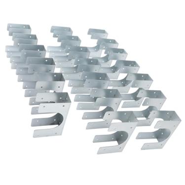 Imagem de Ymiko Pacote de 20 Placas de Conector de Metal para Postes de Madeira, Cabe Em Bases de Postes de Aço Reforçado Com Tubos de 2 1/2" para Deck, Cerca e Suporte de Estrutura de Madeira