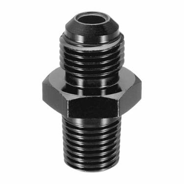 Imagem de HARFINGTON 6AN macho para 1/10.2 cm NPT macho adaptador de alargamento reto tubo adaptador de encaixe de linha de mangueira de combustível de alumínio para veículos, preto
