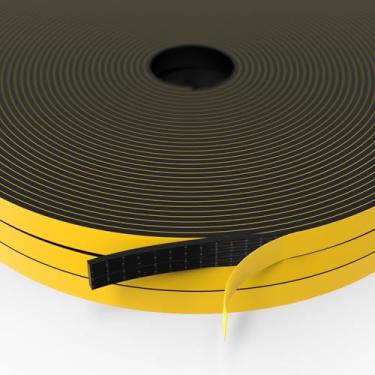 Imagem de Faixa de vedação de porta de decapagem climática, fita de espuma autoadesiva, tira de vedação contra clima, para vedação de lacuna, 1,2 cm x 1,2 cm x 1,2 m x 1,2 m, preta