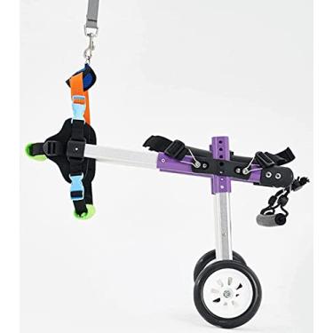 Imagem de PUJPOQRP Cadeira de rodas para cães com pernas traseiras paralisadas para pessoas com deficiência Assisted Walk Car Walking Scooter Carrinho de alumínio ajustável para reabilitação de pernas traseiras