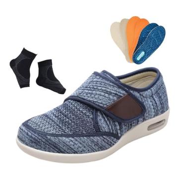 Imagem de Calçado Masculino Para Diabéticos Com Edema, Calçado Homem Leve E Extra Largo Com Almofada De Ar Para Caminhada E Diabéticos, Casa Extra Larga Confortável Interior Exterior Ofereça(Light blue,46 EU)