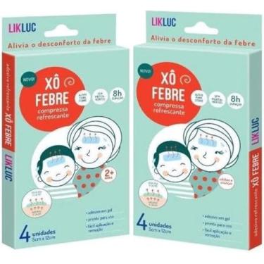 Imagem de Kit 2 Xô Febre – Compressas Refrescantes Adesivas | Alívio da Febre para Crianças e Adultos | 8 Unidades | Pronto para Uso, Reutilizável e Sem Medicamentos