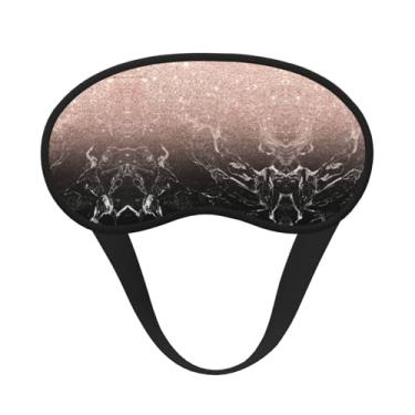 Imagem de Máscara de dormir blecaute com estampa de ouro rosa cor mármore máscara de luz macia para dormir meditação viagem ioga