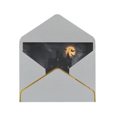 Imagem de SKKNT Cartões comemorativos góticos de Halloween para todas as ocasiões, convites de festa de aniversário de casamento, 12,7 x 15,2 cm