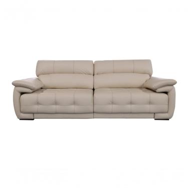 Imagem de Sofá Retrátil E Reclinável De Couro Filipinas 2,60 M Manteiga Pigmentado - Mempra Design