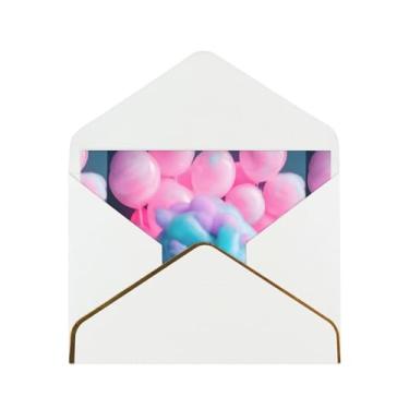 Imagem de SKKNT Cartões de felicitações com estampa de algodão doce vermelho para todas as ocasiões, convites de festa de aniversário de casamento, 12,7 x 15,2 cm