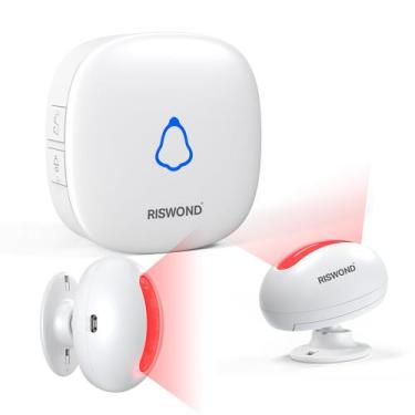 Imagem de Carrilhão de porta com sensor de movimento sem fio AMHEY com 2 sensore