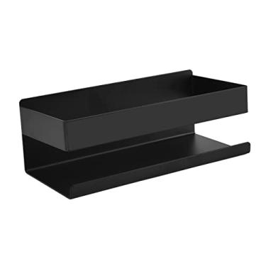 Imagem de Hyuduo Rack de Especiarias de Camada única, Prateleira de Armazenamento de Ferro Preto Fosco Com Capacidade de 15 Kg para Organizador de Cozinha de Banheiro, Sem Instalação de Perfuração, Rack