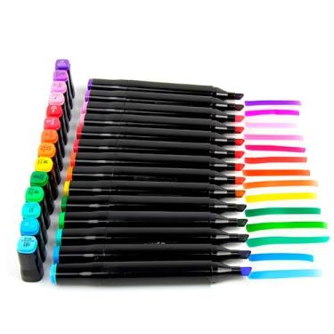 Imagem de Marcadores Artísticos Profissionais com Ponta Dupla, 48 Cores Vibrantes, Tinta à Base de Álcool, Ponta Fina 0.6mm e Pincel 0.8mm, para Desenho, Lettering e Ilustração