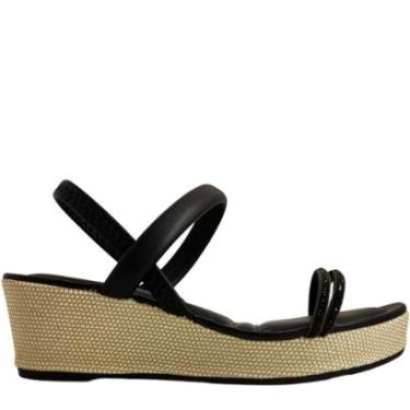 Imagem de Sandália Feminina Casual Dia a Dia com Strass Anabela Dakota Y6002-Feminino