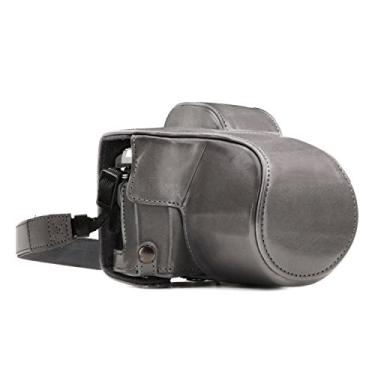 Imagem de MegaGear Ever Ready Capa de couro para câmera compatível com Olympus OM-D E-M10 Mark III (14-42 mm), Cinza