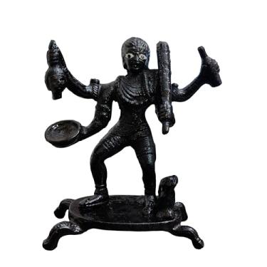 Imagem de craftslook Estátua Iron Kaal Bhairav Mahakal de 12 cm – Deus Hindu Bhairav Murti, Avatar de Shiva, Divindade Tântrica, Ídolo Batuk Bhairav Baba para Pooja, Mandir, Adoração do Templo e Decoração