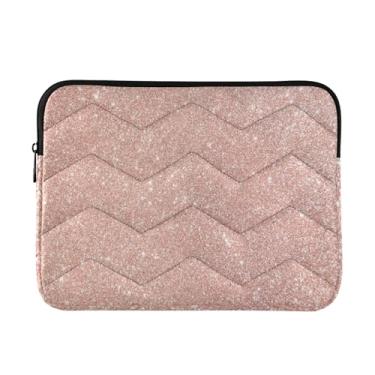 Imagem de Capa de laptop fina e leve com glitter ouro rosa, capa de transporte durável para tablet de viagem de trabalho, bolsa masculina para laptop, de 13 a 14 polegadas