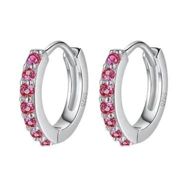 Imagem de Brincos De Argola De Cristal Em Prata Esterlina 925 Para Mulheres E Me