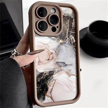 Imagem de Capa de mármore para iPhone 16 Pro Max 13 15 11 17 12 14 Pro Max XR 7 8 Plus SE, capa de celular de silicone TPU macio, marrom DH23, para iPhone XR