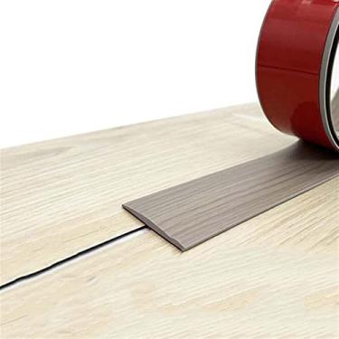 Imagem de Tiras de cobertura de piso de 1 m, tiras de transição de piso, barras de limite, tiras de união de perfil de transição de PVC autoadesivas, tira divisória de porta, divisor de piso aderente (grão de