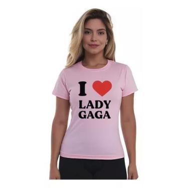 Imagem de Camiseta Lady Gaga Cantora Baby Look Premium - Dinka, P, Rosa
