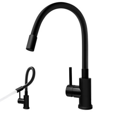 Imagem de Torneira de cozinha pulverizador de silicone flexível alça única torneira de pia de cozinha com giro 360 para casas de fazenda, trailer, lavanderia utilitária, ao ar livre (fosco-1)