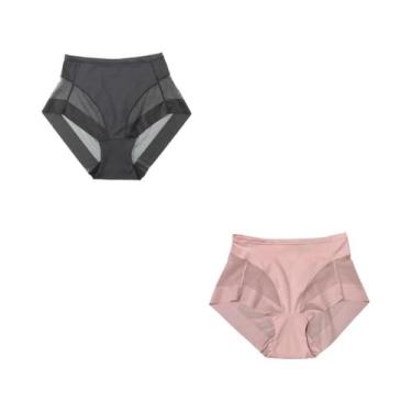 Imagem de Calcinhas Sem Costura De Cintura Alta Para Mulheres, Controle De Barri