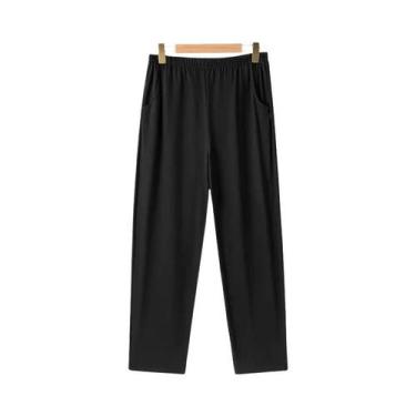 Imagem de Calças De Pijama Masculinas plus Size Com Cintura Elástica Em Algodão 