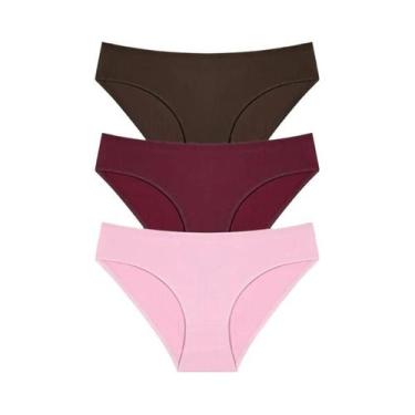 Imagem de Conjunto De Calcinhas De Algodão Femininas S-XL 8 Cores Sólidas Linger