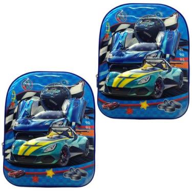 Imagem de kit 2 mochilas de costa infantil 3d alto relevo creche escola pequena 