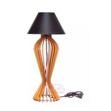 Imagem de Abajur Luminária Mesa 53cm Mod. Diamante - megaplast, Preto