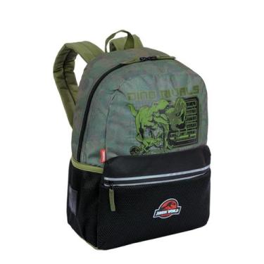 Imagem de Mochila de Costas Jurassic World Dinossauros Escolar Casual, Verde