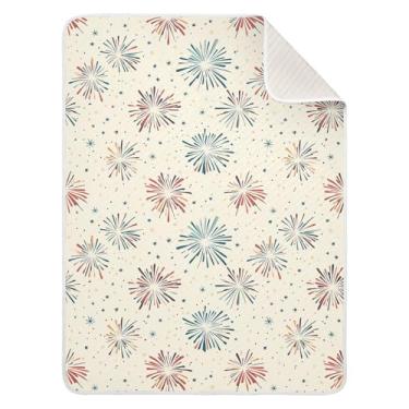 Imagem de Wassud Cobertor de bebê colorido de fogos de artifício para meninos e meninas cobertor infantil essencial para recém-nascidos cobertores macios para bebês 76 x 101 cm