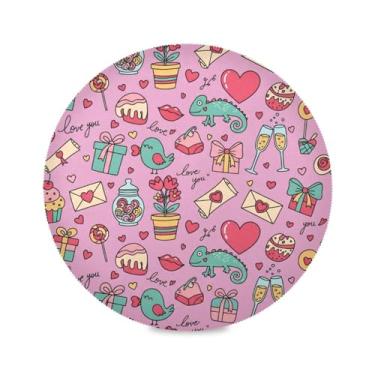 Imagem de Wassud Jogo americano com rabiscos divertidos tapetes de mesa redondos para cozinha e jantar tapetes laváveis resistentes ao calor decoração de mesa 39 cm